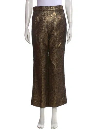 Pre-owned Sandro Patterned Wide Leg Pants In Brown
