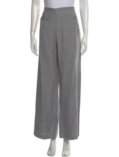 Pre-owned Sandro Patterned Wide Leg Pants In Gray
