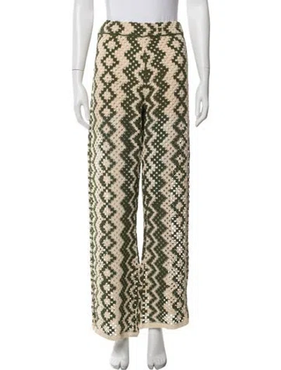 Pre-owned Sandro Patterned Wide Leg Pants In Multi