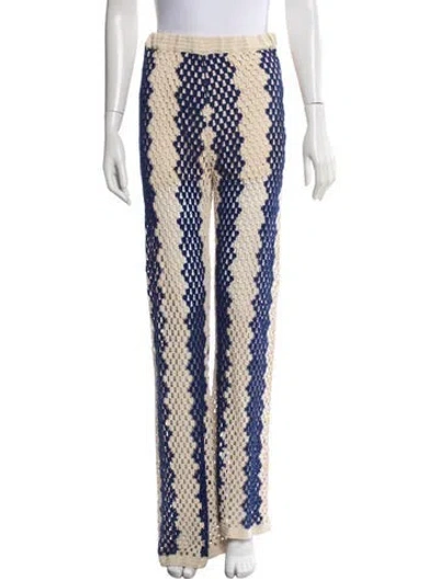 Pre-owned Sandro Patterned Wide Leg Pants In Multicolor
