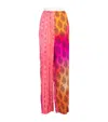 Sandro Womens Roses Dual Graphic-print Wide-leg Mid-rise Woven Trousers In Pink