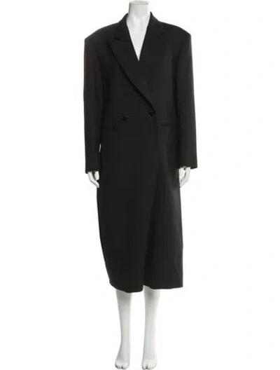 Pre-owned Sandro Peacoat In Black