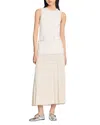 Sandro Pearl Bead Knit Maxi Dress In Ecru