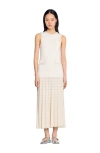 Sandro Pearl Bead Knit Maxi Dress In Ecru