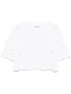 Sandro Womens Naturels Pearl-beaded Cropped Cotton T-shirt In White
