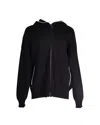 Sandro Pearl Embellished Hoodie In Navy Blue Viscose In Blue