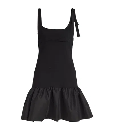 Sandro Peplum-hem Jersey Minidress In Black