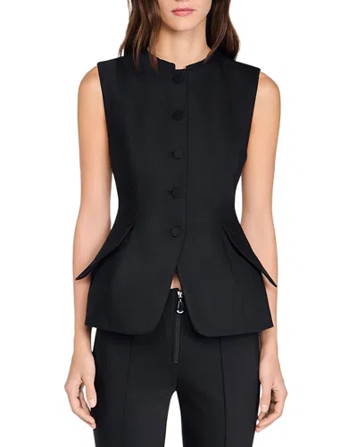 Sandro Peplum Jacket In Black