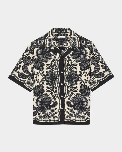 Sandro Perrine Button-front Shirt In Ecru Black