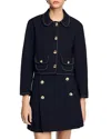 Sandro Peter Pan Collar Cropped Jacket In Black