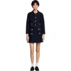 Sandro Peter Pan Collar Cropped Jacket In Black
