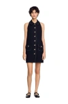 Sandro Peter Pan Collar Short Dress In Black