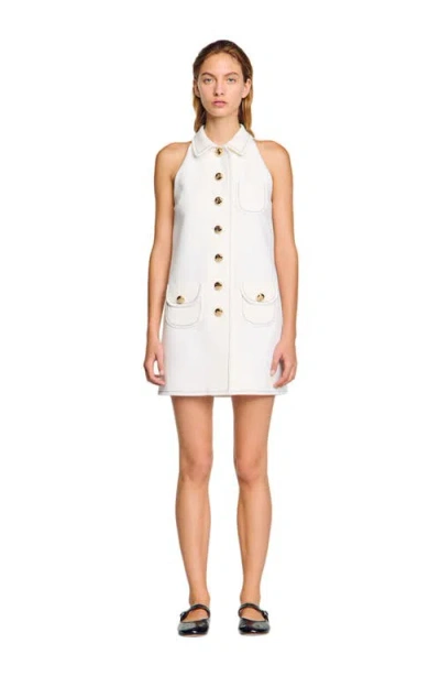 SANDRO SANDRO PETER PAN COLLAR MINI DRESS