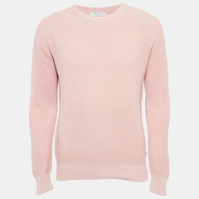Sandro Pink Cotton Knit Crew Neck Jumper
