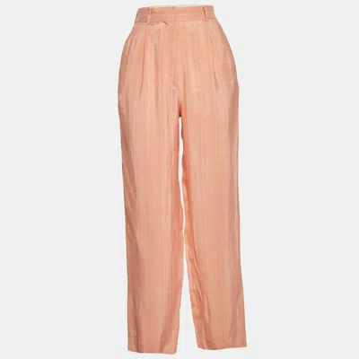 Sandro Pink Striped Cotton Trousers