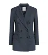 Sandro Pinstripe Double-breasted Jacket In Animal Print