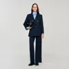 Sandro Pinstripe Jacket In Black