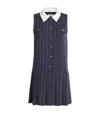 Sandro Pinstripe Mini Dress In Blue