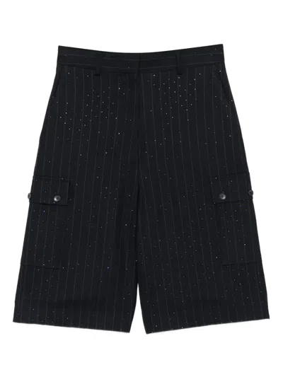 Sandro Pinstriped Tailored Shorts In Black