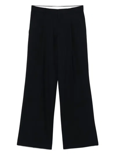 Sandro Pinstriped Trousers In Blue