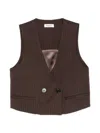 Sandro Pinstripe-pattern Cropped Top In Brown
