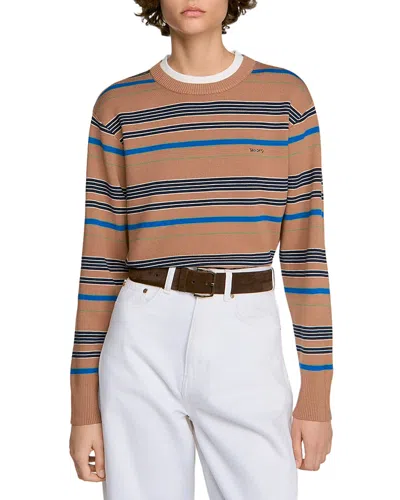 Sandro Piper Layered Effect Sweater In Brown