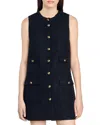 Sandro Embossed-buttons Dress In Black