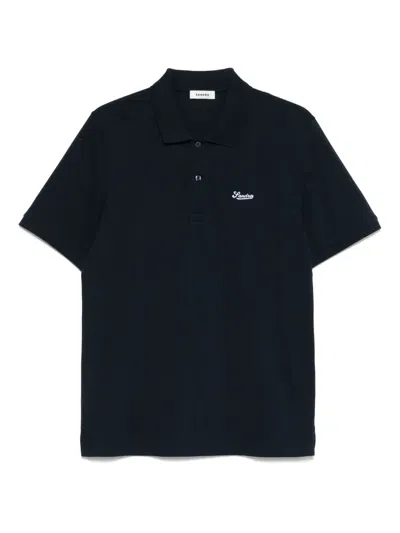 Sandro Piqué Polo Shirt In Black