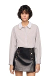 Sandro Plaid And Pearl Collar Shirt In Pattern