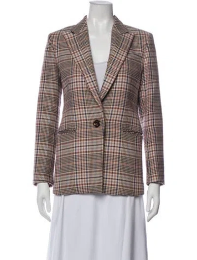 Pre-owned Sandro Plaid Print Blazer