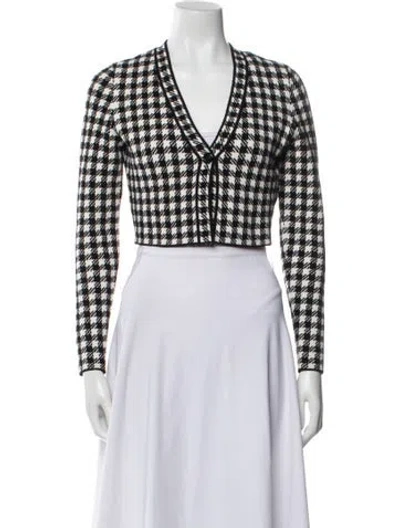 Pre-owned Sandro Plaid Print Blazer In Black