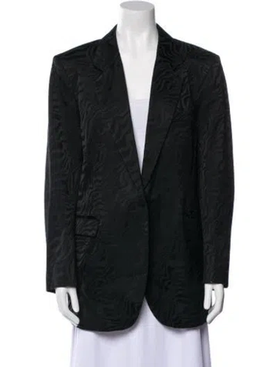 Pre-owned Sandro Plaid Print Blazer In Black