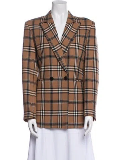 Pre-owned Sandro Plaid Print Blazer In Neutral