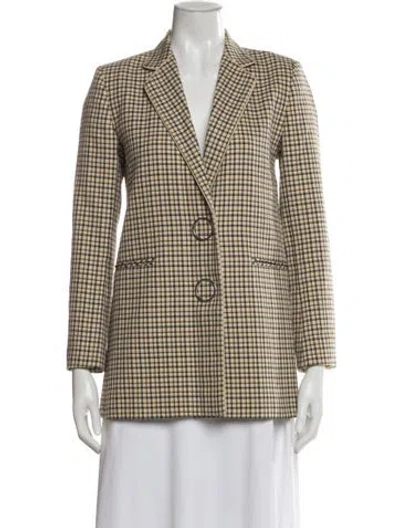 Pre-owned Sandro Plaid Print Blazer In Neutral