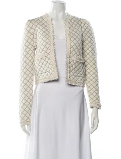 Pre-owned Sandro Plaid Print Blazer In Neutral