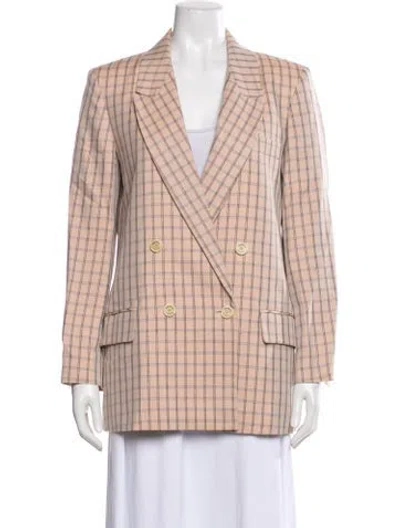 Pre-owned Sandro Plaid Print Blazer In Neutral