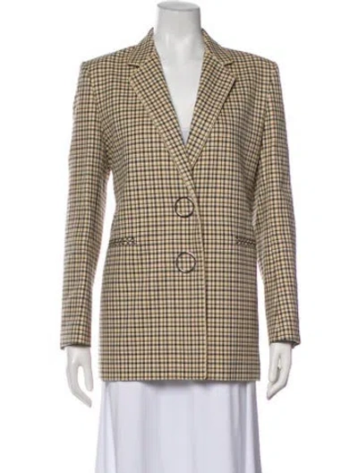Pre-owned Sandro Plaid Print Blazer In Neutral