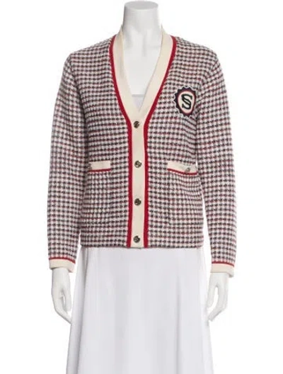 Pre-owned Sandro Plaid Print Evening Jacket In Neutral
