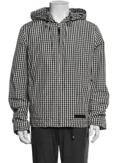Pre-owned Sandro Plaid Print Jacket In Black