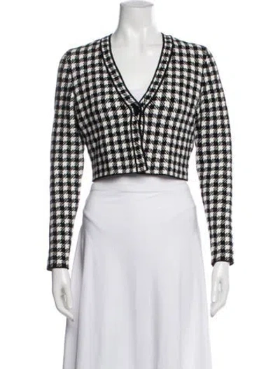 Pre-owned Sandro Plaid Print Jacket In Blue