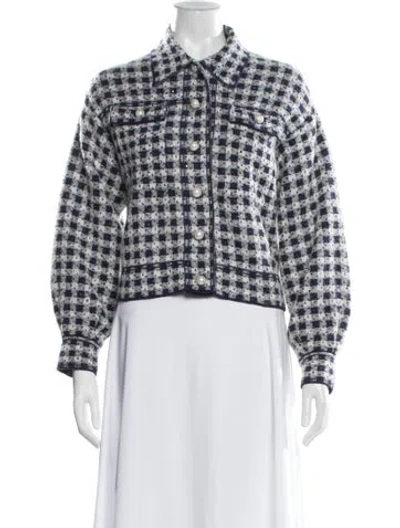 Pre-owned Sandro Plaid Print Jacket In Multi