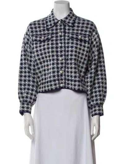 Pre-owned Sandro Plaid Print Jacket In Neutral