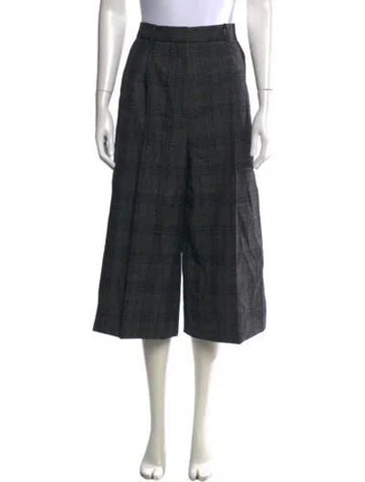 Pre-owned Sandro Plaid Print Knee-length Shorts In Black