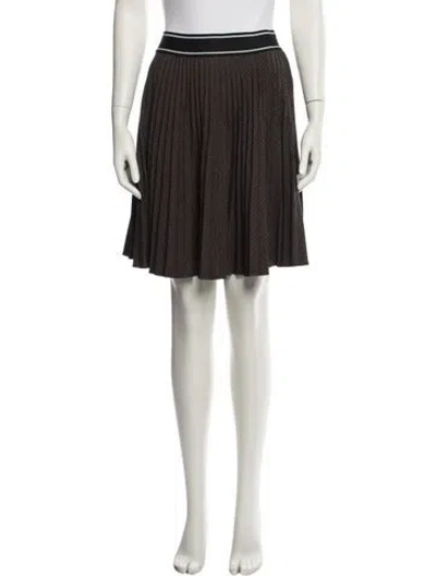 Pre-owned Sandro Plaid Print Knee-length Skirt W/ Tags In Brown