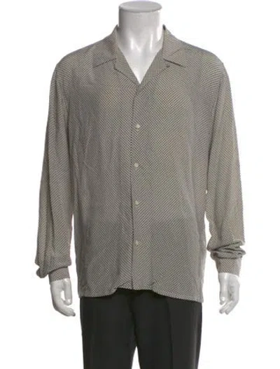 Pre-owned Sandro Plaid Print Long Sleeve Shirt In Black