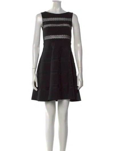 Pre-owned Sandro Plaid Print Mini Dress In Black