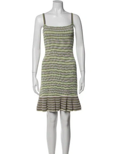 Pre-owned Sandro Plaid Print Mini Dress In Green/purple