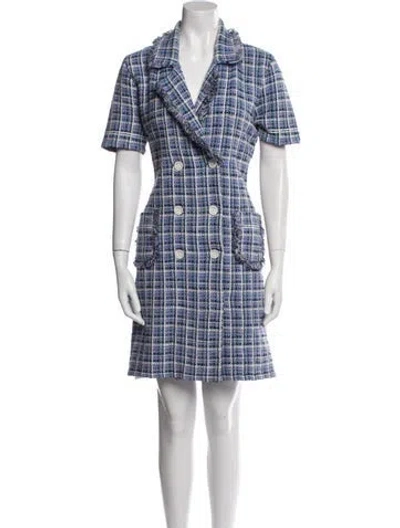 Pre-owned Sandro Plaid Print Mini Dress In Multi