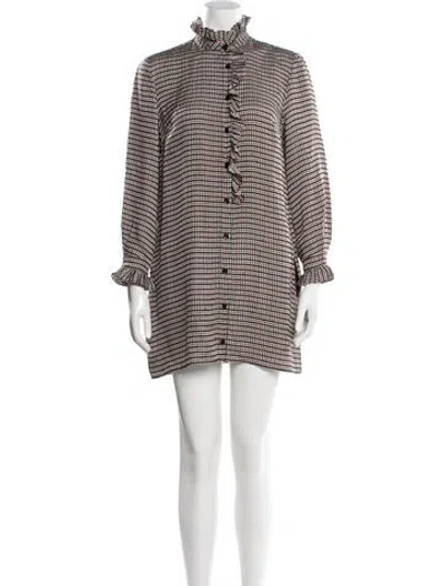 Pre-owned Sandro Plaid Print Mini Dress In Red