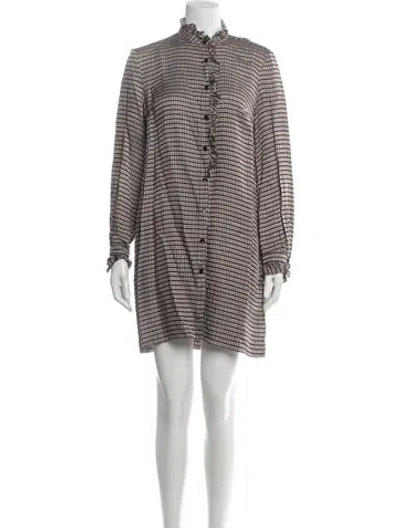 Pre-owned Sandro Plaid Print Mini Dress In Red
